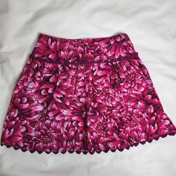 Kika Vargas for Target Mini Skirt Pink / Purple Scalloped Hem Floral Size 2 NWT - Picture 2 of 12